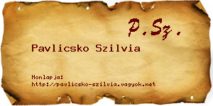 Pavlicsko Szilvia névjegykártya