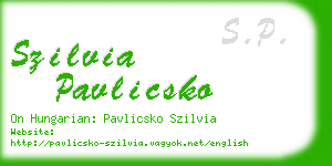 szilvia pavlicsko business card